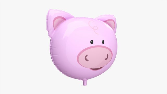 Decoration foil balloon 03 Pig Modelo 3D .c4d .max .obj .3ds .fbx .stl .blend 