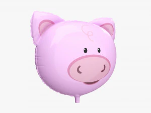 Dekoracyjny balon foliowy 03 Świnka Model 3D