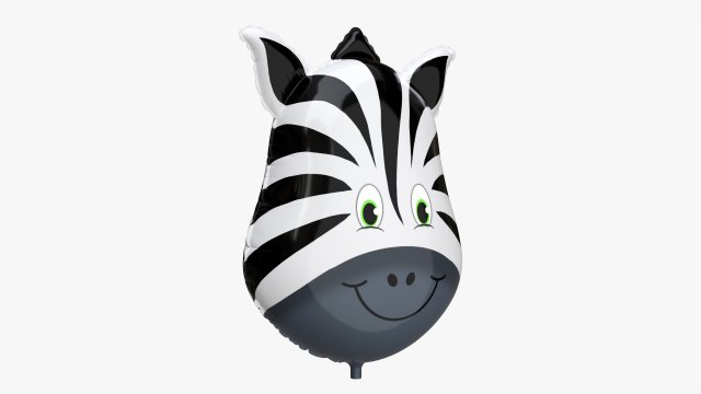 Decoration foil balloon 05 Zebra 3D Model .c4d .max .obj .3ds .fbx .stl .blend 