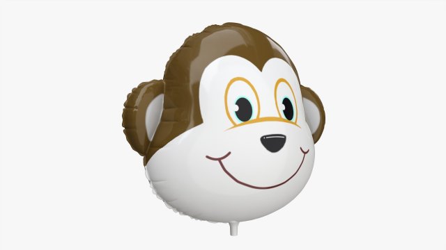 Decoration foil balloon 08 Monkey 3D Model .c4d .max .obj .3ds .fbx .stl .blend 