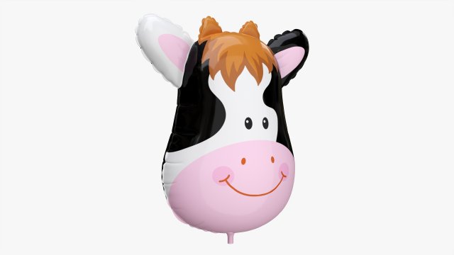 Decoration foil balloon 09 Cow Model 3D .c4d .max .obj .3ds .fbx .stl .blend 