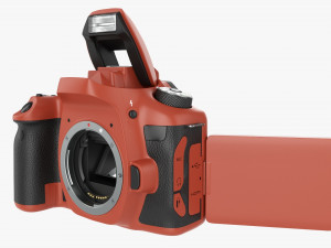 DSLR camera body open orange Modèle 3D