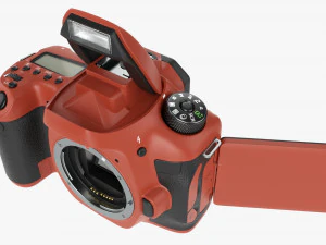 DSLR camera body open orange 3D Model