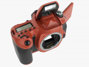 DSLR camera body open orange 3D Model