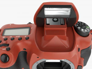 DSLR camera body open orange 3D Model
