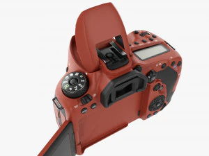 DSLR camera body open orange 3D Model