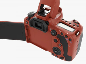 DSLR camera body open orange 3D Model