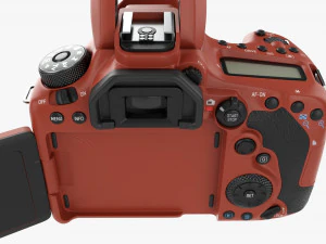 DSLR camera body open orange 3D Model