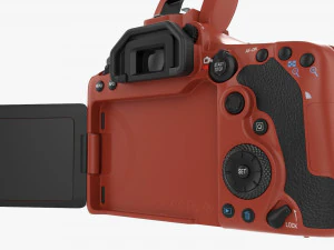 DSLR camera body open orange 3D Model