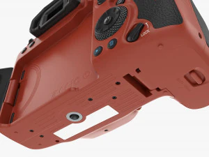 DSLR camera body open orange 3D Model