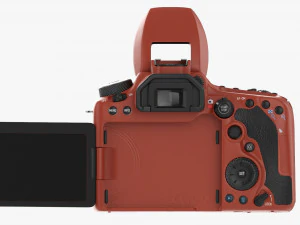 DSLR camera body open orange 3D Model