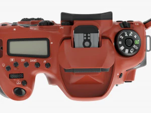 DSLR camera body open orange 3D Model