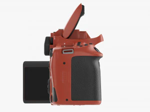 DSLR camera body open orange 3D Model