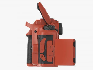 DSLR camera body open orange 3D Model
