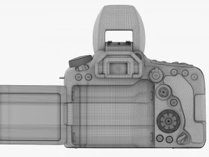 DSLR camera body open orange 3D Model