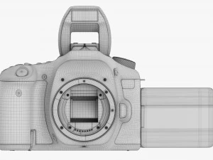 DSLR camera body open orange 3D Model