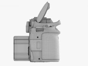 DSLR camera body open orange 3D Model