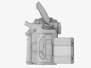 DSLR camera body open orange Modèle 3D