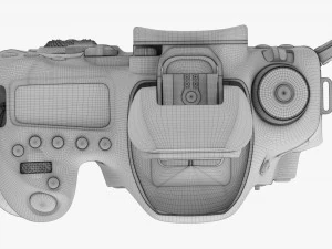 DSLR camera body open orange 3D Model