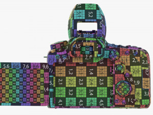 DSLR camera body open orange Modèle 3D