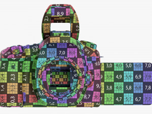 DSLR camera body open orange Modèle 3D