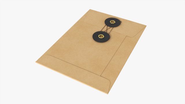 Envelope with string mockup Model 3D .c4d .max .obj .3ds .fbx .stl .blend 