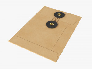 Envelope with string mockup 3D Model