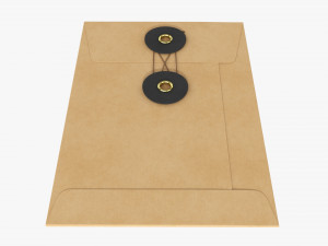 Envelope with string mockup Model 3D