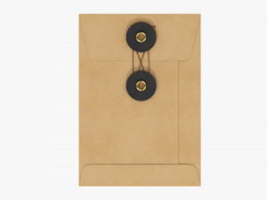 Envelope with string mockup Model 3D