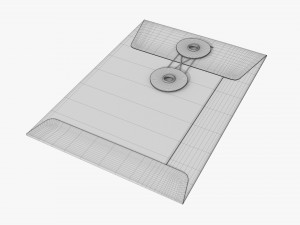 Envelope with string mockup Model 3D