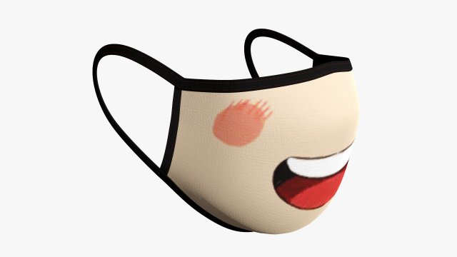 Fabric mask 04 Model 3D .c4d .max .obj .3ds .fbx .stl .blend 
