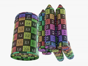 Large crayons in metal tube box 3D Model