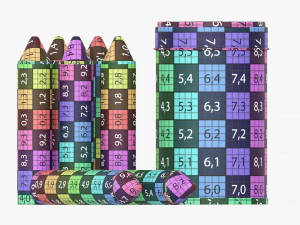 Large crayons in metal tube box 3D Model