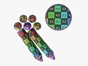 Large crayons in metal tube box 3D Model