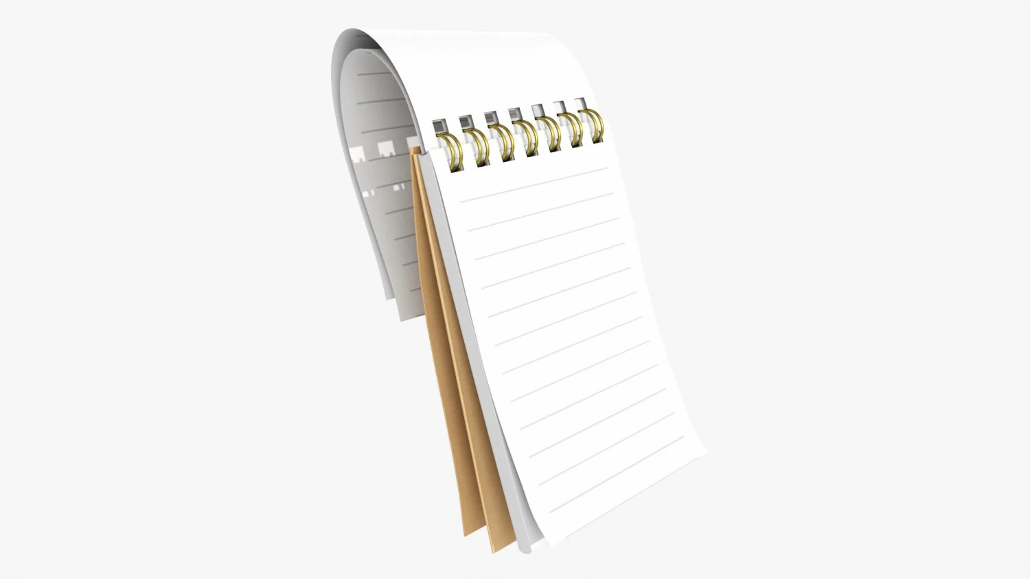 Notebook with spiral 01 flipped 3D Model .c4d .max .obj .3ds .fbx .stl .blend 