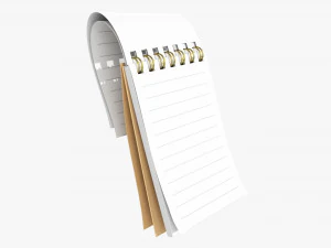 Cuaderno con espiral 01 volteado Modelo 3D