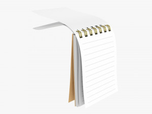 Notebook with spiral 01 opened 3D Model