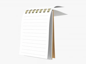 Notebook with spiral 01 opened 3D Model
