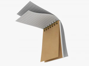 Notebook with spiral 01 opened 3D Model