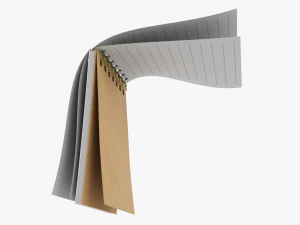 Notebook with spiral 01 opened 3D Model
