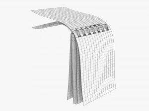 Notebook with spiral 01 opened 3D Model