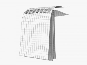 Notebook with spiral 01 opened 3D मॉडल