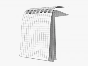 Notebook with spiral 01 opened 3D Model
