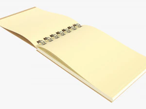Notebook with spiral 02 opened 3D Model