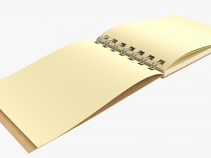 Notebook with spiral 02 opened 3Dモデル