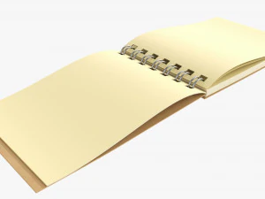 Notebook with spiral 02 opened 3D Model