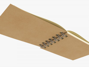Notebook with spiral 02 opened 3Dモデル