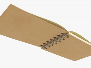 Notebook with spiral 02 opened 3D Model