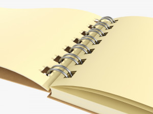Notebook with spiral 02 opened 3Dモデル