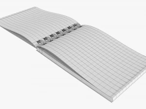 Notebook with spiral 02 opened 3D Model